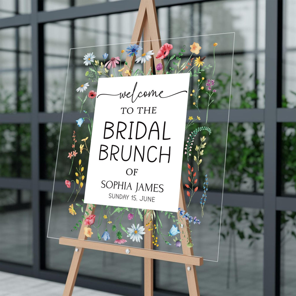 Custom Wildflowers Bridal Shower Sign, Floral Bridal Shower Acrylic Welcome Sign, Wildflowers Bridal Brunch Sign, Wild Flowers Bridal Decor