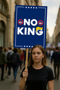 No Kings In America Protest Sign, Anti-Trump Resistance