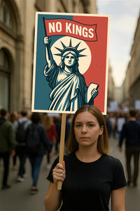 No Kings In America Protest Sign, Anti-Trump Resistance