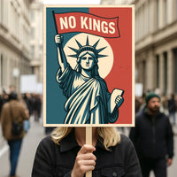 No Kings In America Protest Sign, Anti-Trump Resistance