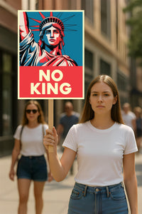 No Kings In America Protest Sign, Anti-Trump Resistance