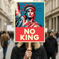 No Kings In America Protest Sign, Anti-Trump Resistance