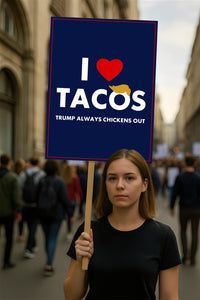 I Love Tacos Trump Always Chickens Out Protest Sign, Anti-Trump Resistance