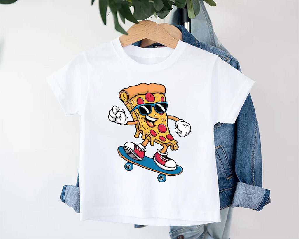 Funny Pizza Onesie, Baby Bodysuit, Baby Shirt, Toddler Sweatshirt - Retro Skateboard Baby Outfit, Foodie Baby Gift, Trendy Funny Baby Look