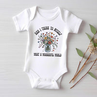 What a Wonderful World Onesie, Baby Bodysuit, Baby Shirt, Toddler Sweatshirt - Retro Boho Baby Outfit, Baby Gift, Earthy Nature Style Look
