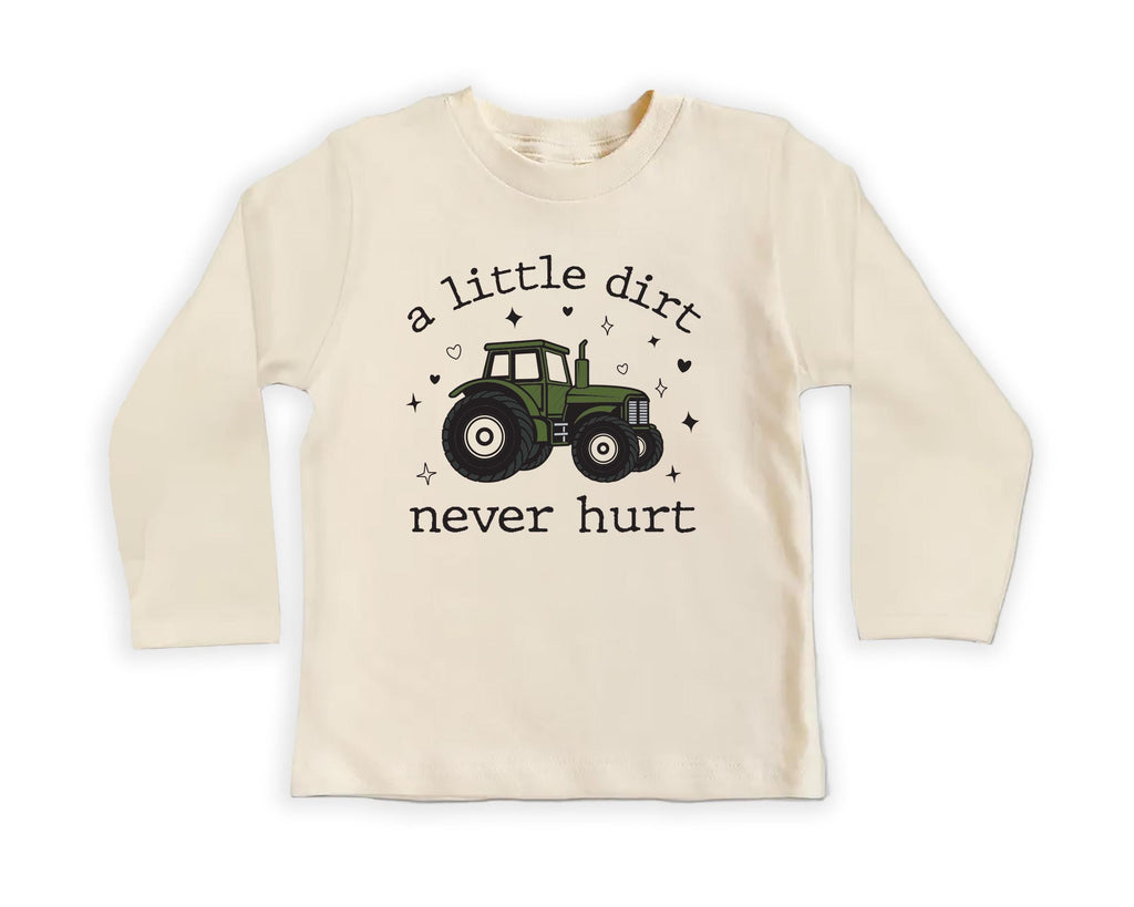 A Little Dirt Never Hurt Onesie, Baby Bodysuit, Baby Shirt, Toddler Sweatshirt - Trendy Farm Tractor Boys Outfit, Cute Country Boy Gift Idea