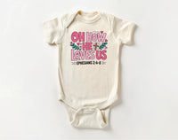 Oh How He Loves Us Onesie, Baby Bodysuit, Baby Shirt, Toddler Sweatshirt, Boho Religious Baby Outfit, Ephesians 2:4-8 Bible Verse Faith Gift