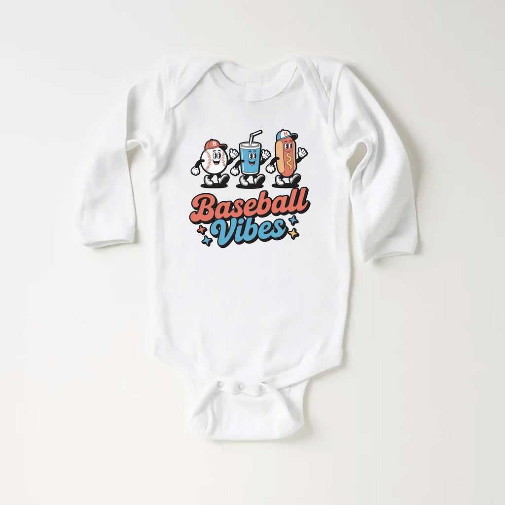 Baseball Vibes Onesie Baby Bodysuit, Baby Shirt, Toddler Sweatshirt, Retro Sports Boys Summer Outfit, Cute Baseball Baby Gift, Game Day Look