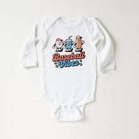 Baseball Vibes Onesie Baby Bodysuit, Baby Shirt, Toddler Sweatshirt, Retro Sports Boys Summer Outfit, Cute Baseball Baby Gift, Game Day Look