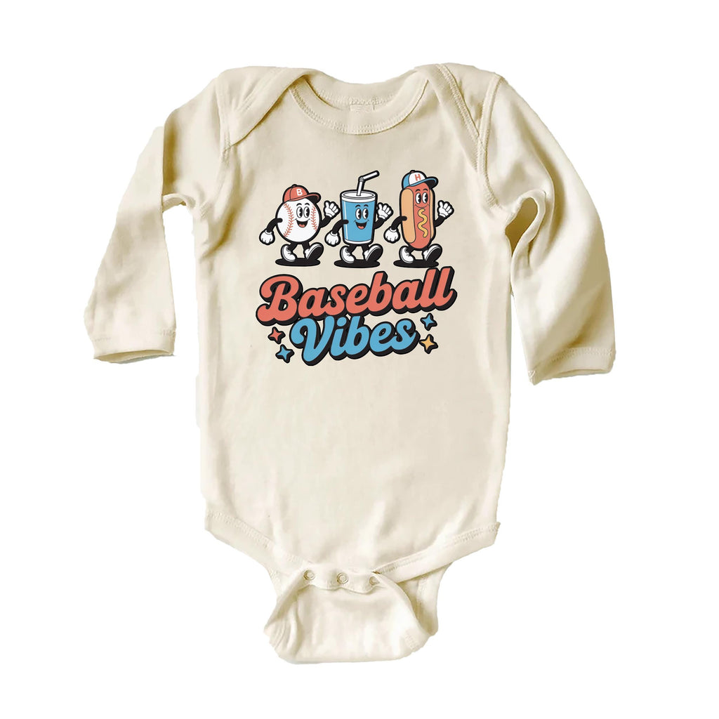 Baseball Vibes Onesie Baby Bodysuit, Baby Shirt, Toddler Sweatshirt, Retro Sports Boys Summer Outfit, Cute Baseball Baby Gift, Game Day Look