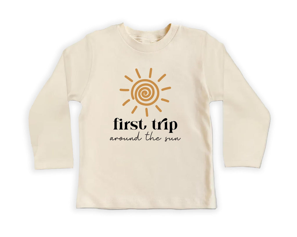 First Trip Around the Sun Onesie, Baby Bodysuit, Baby Shirt, Toddler Sweatshirt - Boho First Birthday, One Year Old Gift, Space Party Look