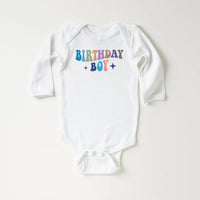 Birthday Boy Onesie, Baby Bodysuit, Baby Shirt, Toddler Sweatshirt - Cute Retro Rainbow Birthday Outfit, Boys Party Gift, Cake Smash Look