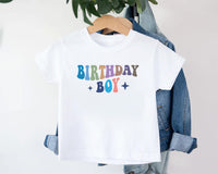 Birthday Boy Onesie, Baby Bodysuit, Baby Shirt, Toddler Sweatshirt - Cute Retro Rainbow Birthday Outfit, Boys Party Gift, Cake Smash Look