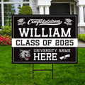 Personalized College Graduation 2025 Yard Sign, College Logo, Class of 2025, Custom Graduate School University Lawn Sign with Metal H-Stake