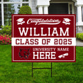 Personalized College Graduation 2025 Yard Sign, College Logo, Class of 2025, Custom Graduate School University Lawn Sign with Metal H-Stake