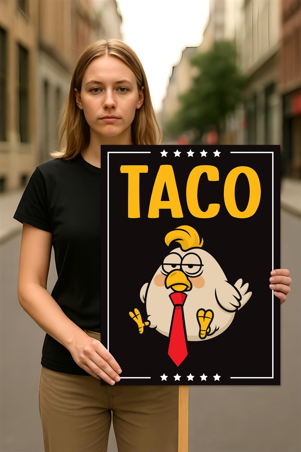 Taco - Trump Always Chickens Out Protest Sign, Anti-Trump Resistance