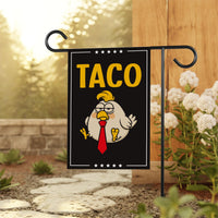 Let's Go Taco Trump Always Chickens Out Protest Garden Flag, Double Sided