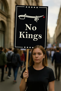 We The People, No Kings in America Protest Sign, Anti-Trump Resistance