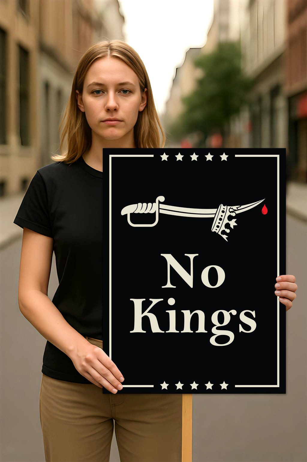 We The People, No Kings in America Protest Sign, Anti-Trump Resistance