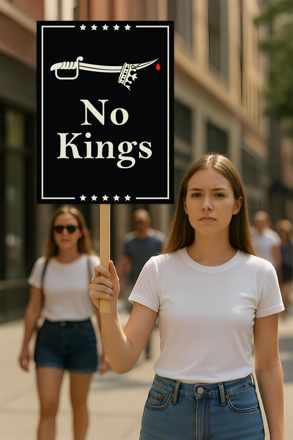 We The People, No Kings in America Protest Sign, Anti-Trump Resistance