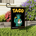 Statue of Liberty, Taco Trump Always Chickens Out Protest Garden Flag, Double Sided