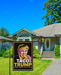 Taco - Trump Always Chickens Out Protest Garden Flag, Double Sided, Resist Hate