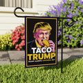 Taco - Trump Always Chickens Out Protest Garden Flag, Double Sided, Resist Hate
