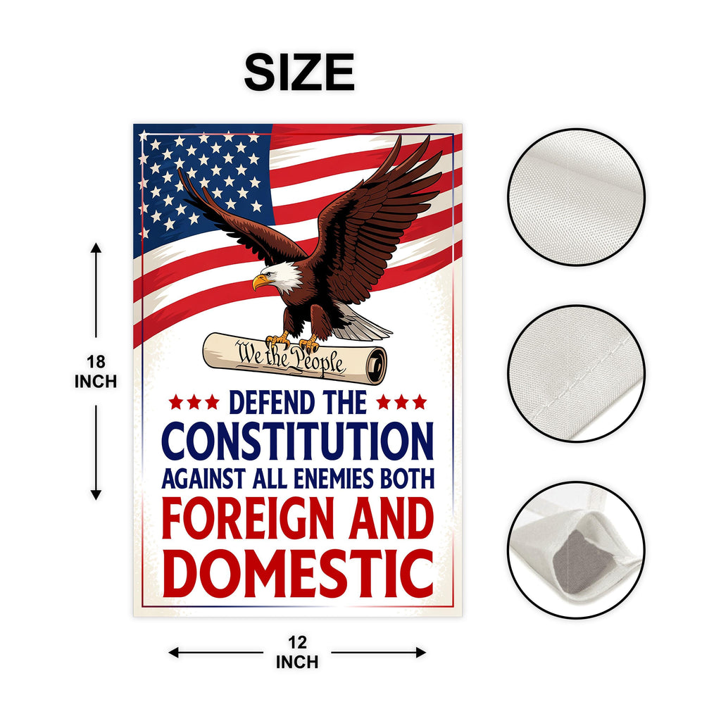 Defend the Constitution, No Kings In America Protest Garden Flag, Double Sided
