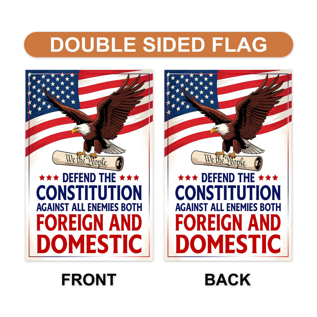 Defend the Constitution, No Kings In America Protest Garden Flag, Double Sided