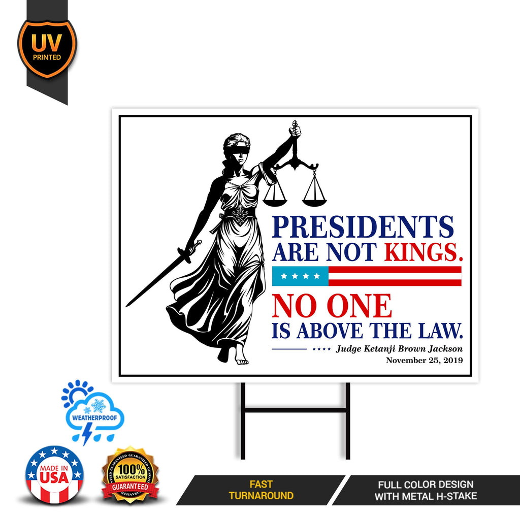 No Kings In America Yard Sign - Resist Hate Lawn Sign, Anti-Trump Sign, Resist Racism