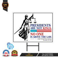 No Kings In America Yard Sign - Resist Hate Lawn Sign, Anti-Trump Sign, Resist Racism