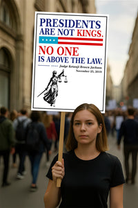No Kings In America Protest Sign, Anti-Trump Resistance