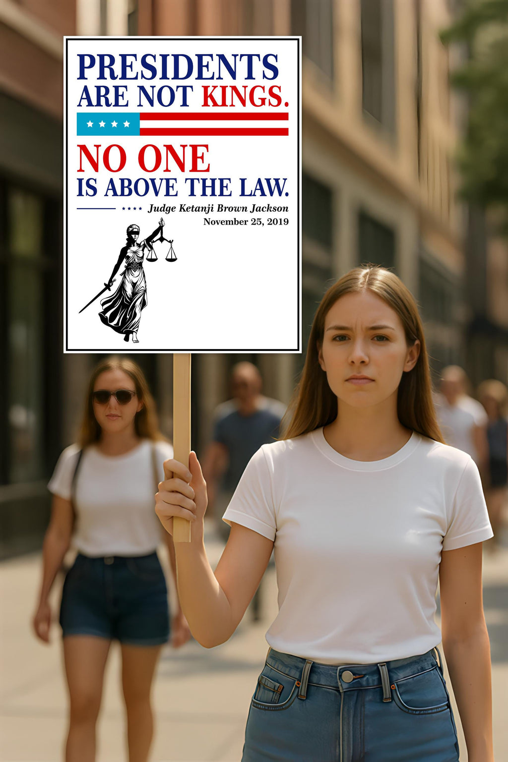 No Kings In America Protest Sign, Anti-Trump Resistance