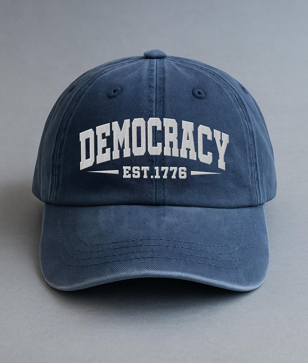 Democracy No Kings In America Embroidered Hat, Gift For Anti MAGA, Anti-Trump Hat