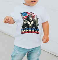 Bigfoot Merica Rock Short Sleeve T-Shirt