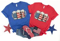 Beer American Flag Long Sleeve Shirt