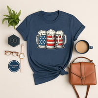 Beer American Flag Long Sleeve Shirt