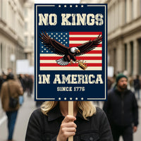 No Kings In America Protest Sign, Anti-Trump Resistance