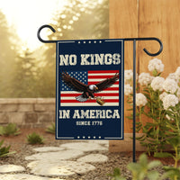 No Kings In America Garden Flag, 12x18 Inch Double Sided, Resist Hate Flag