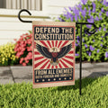 Defend the Constitution Garden Flag, 12x18 Inch Double Sided, Resist Hate Flag