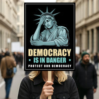 Protect Our Democracy Protest Sign, Anti-Trump Resistance, Political Activist Poster