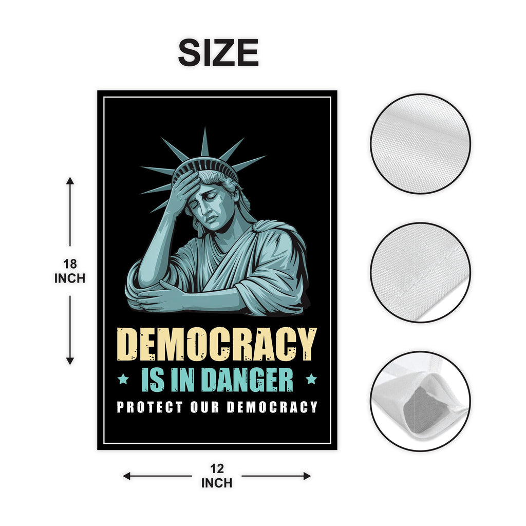 Protect Our Democracy Garden Flag, 12x18 Inch Double Sided, Resist Hate Flag
