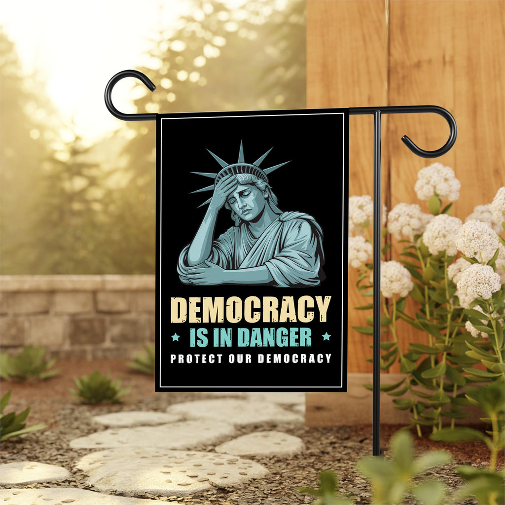 Protect Our Democracy Garden Flag, 12x18 Inch Double Sided, Resist Hate Flag