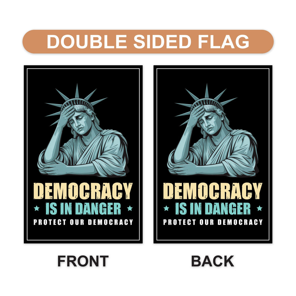 Protect Our Democracy Garden Flag, 12x18 Inch Double Sided, Resist Hate Flag