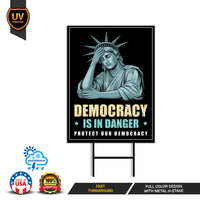 Protect Our Democracy Yard Sign - Resist Hate Lawn Sign, Anti-Trump Sign, Resist Racism