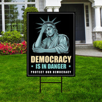 Protect Our Democracy Yard Sign - Resist Hate Lawn Sign, Anti-Trump Sign, Resist Racism