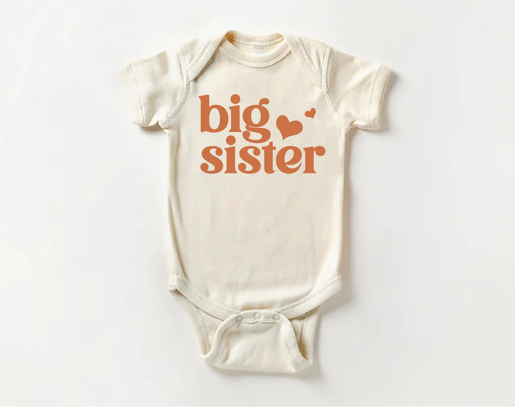 Big Sister Toddler Sweatshirt, Baby Bodysuit, Baby Shirt, Cute Retro Big Sister Gift, Pregnancy Announcement, Toddler Sister Reveal Clothing