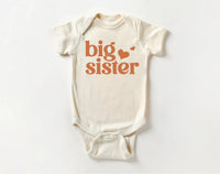 Big Sister Toddler Sweatshirt, Baby Bodysuit, Baby Shirt, Cute Retro Big Sister Gift, Pregnancy Announcement, Toddler Sister Reveal Clothing
