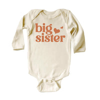 Big Sister Toddler Sweatshirt, Baby Bodysuit, Baby Shirt, Cute Retro Big Sister Gift, Pregnancy Announcement, Toddler Sister Reveal Clothing