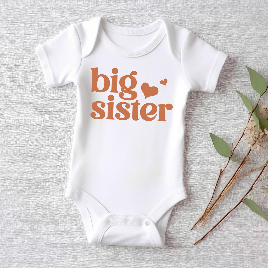 Big Sister Toddler Sweatshirt, Baby Bodysuit, Baby Shirt, Cute Retro Big Sister Gift, Pregnancy Announcement, Toddler Sister Reveal Clothing